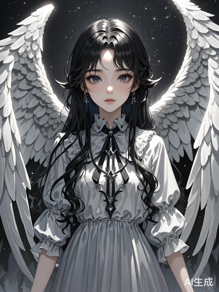 黑长发黑瞳的魔法公主与掌握死亡与时间的黑暗王神