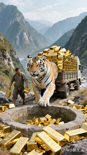 主人,这只白虎跋涉山川,拉来一卡车金条,金块,带来财运而来,就让它陪在你身边,好吗,井吉祥,井如意