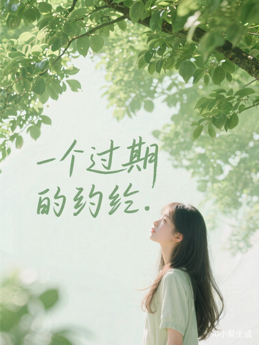树荫下的女孩书写过期的约定