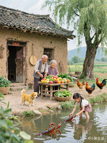 中国田园风格传统文化场景描绘