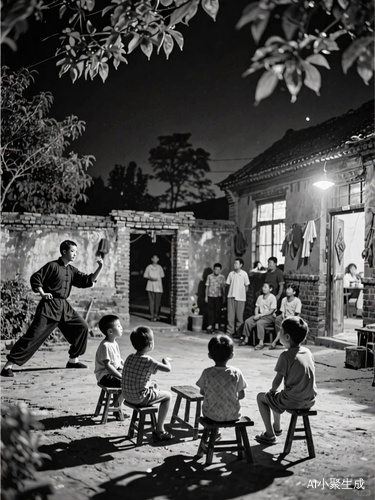 夏夜，小院，黑白霍元甲，邻居小伙伴，小板凳………。这热乎的童年回忆，你还记得吗？#怀旧#7080#乡愁记忆