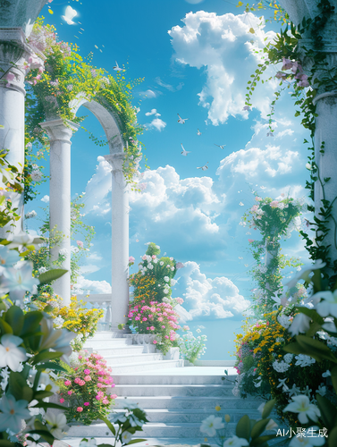 蓝天白云上的花园：天空之城