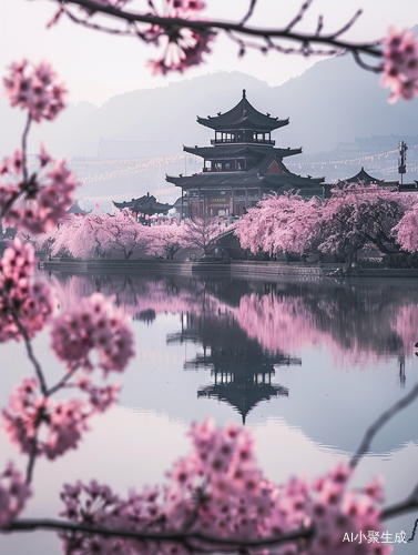烂漫唯美的古城风景：鸟瞰图与超现实华丽光效