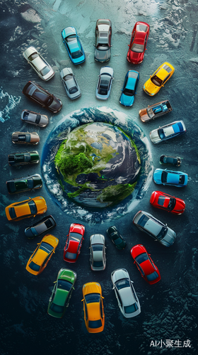 Car Brand Logos Surrounding Green Earth