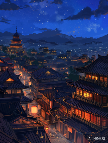 夜景与古风建筑的完美结合