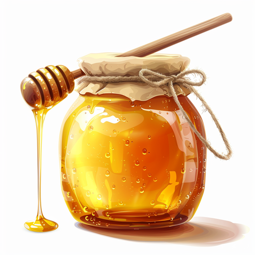 蜂蜜插画写实白底honey