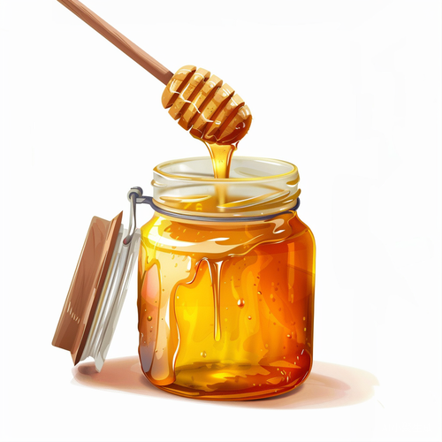 蜂蜜插画写实白底honey