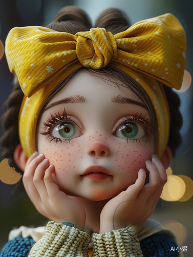 Dreamy 8k Resolution Cartoon Portrait of Baby Snow White