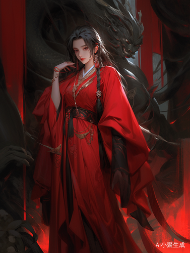 古代日本：黑发少女与红色和服的夜晚之谜