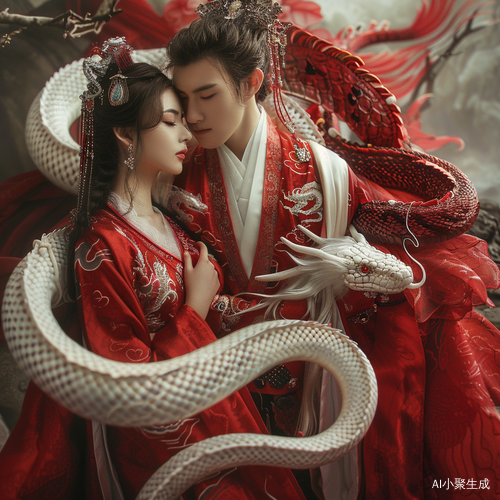 白色蛇与红衣帅男
