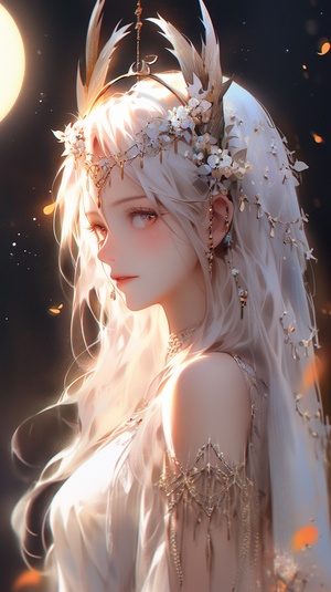 Beautiful anime girl, the goddess of the moon ar 3:5 v 5.1