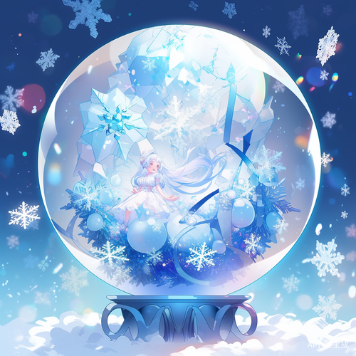 雪花圆球梦幻背景的8k高清画质