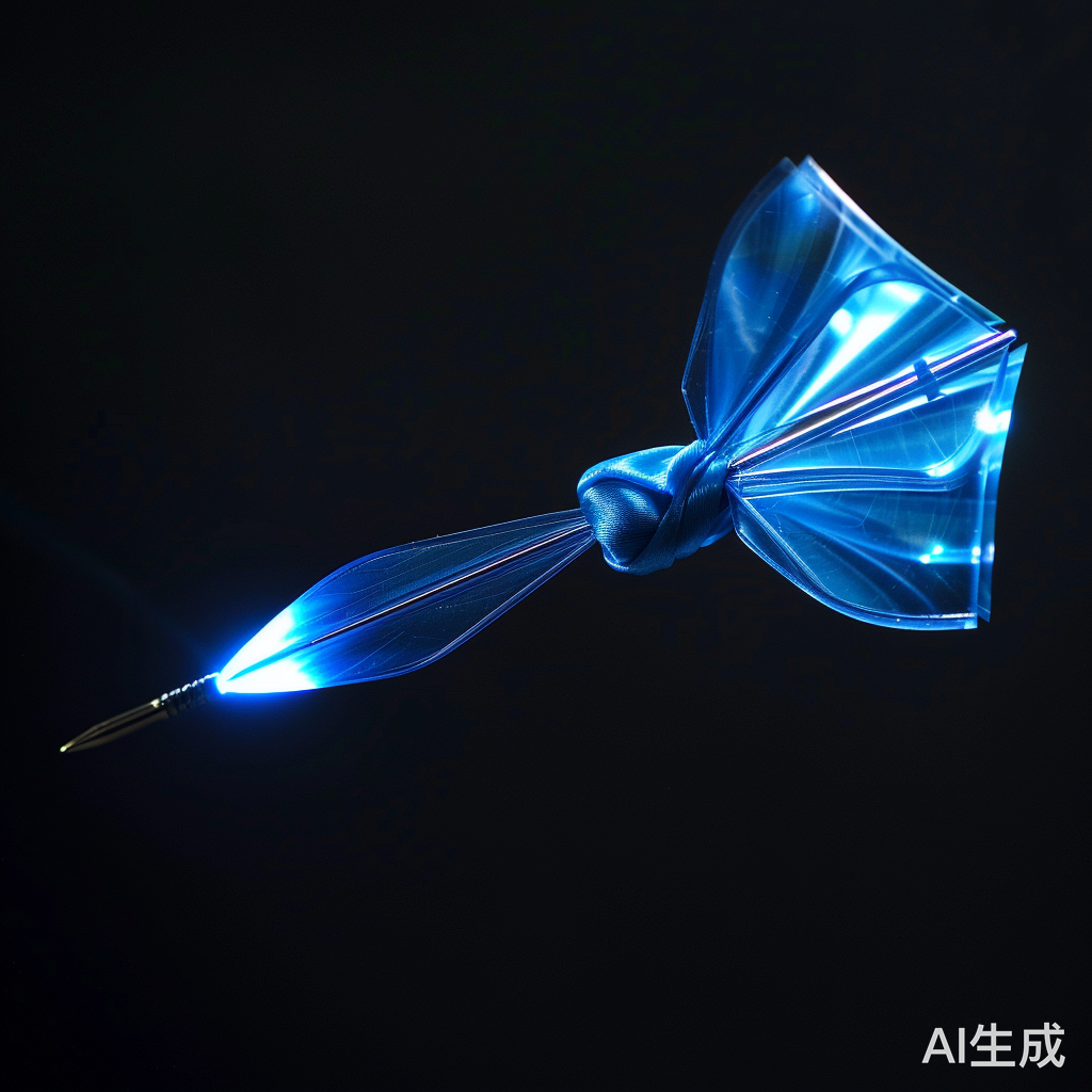 蓝色飞镖上的小蓝蝴蝶结