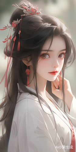古典美女，珍珠奶茶风格，恬静绝美的古装女子