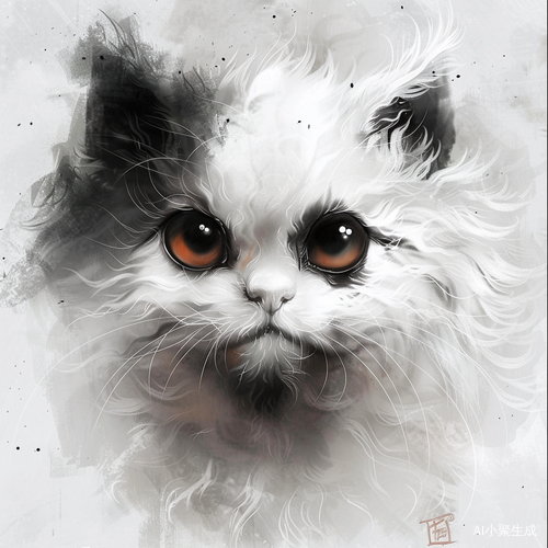 绘制银渐层猫咪的水墨毛发技巧