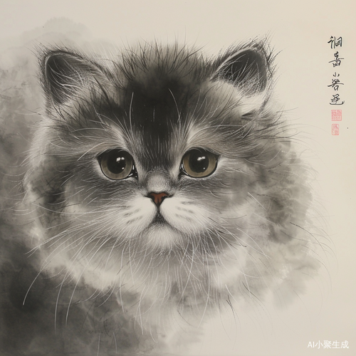 绘制银渐层猫咪的水墨毛发技巧