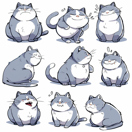 Expressions of a Cute and Playful Cat in KeithHarlem's Graffiti Style