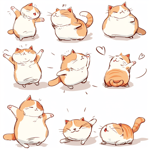 Expressions of a Cute and Playful Cat in KeithHarlem's Graffiti Style