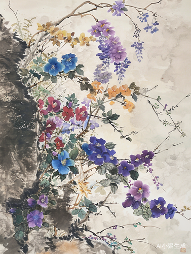 春韵花开，人间仙境与水墨山水