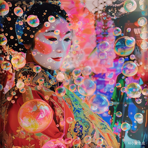 京剧面具与花卉奇幻之旅