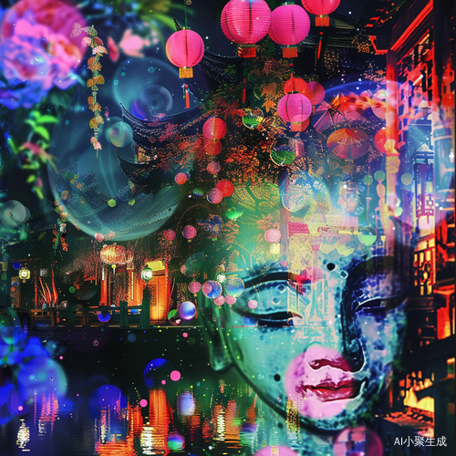 京剧面具与花卉奇幻之旅
