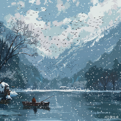 孤舟独钓寒江雪