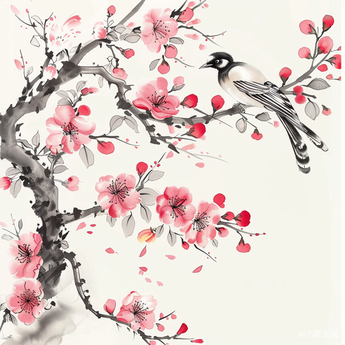 喜上眉梢·花鸟插画与国画工笔画