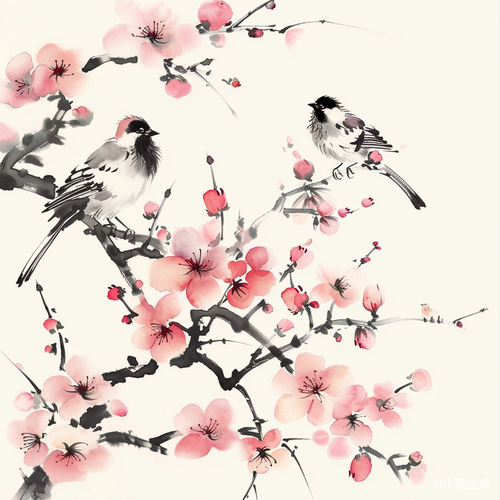 喜上眉梢·花鸟插画与国画工笔画