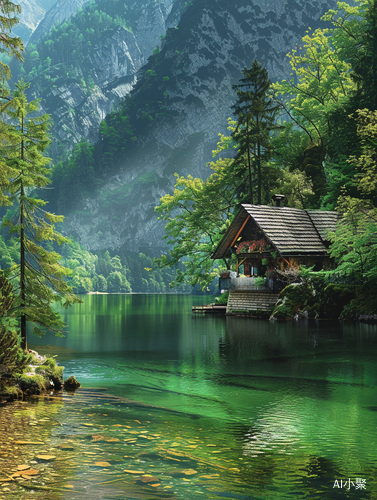 Tranquil Retreat: Ancient Thatched Cottage by Green Mountain Lake