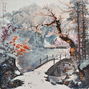 上联：踏千山雪，下联：游万水江。,春天,花海,珍珠