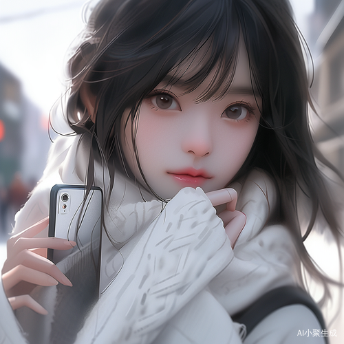 亚洲女孩街头自拍可爱照片