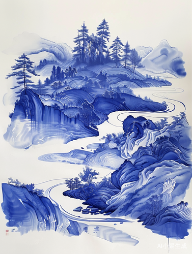 流体山水克莱因与青花瓷的极致浪漫
