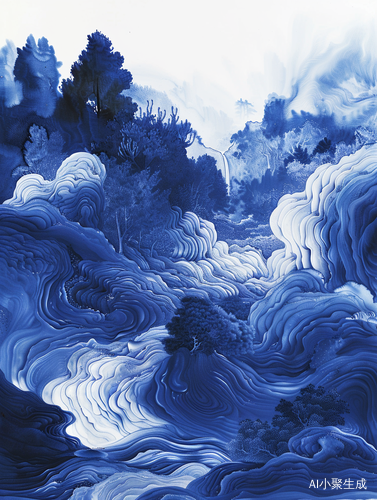 流体山水克莱因与青花瓷的极致浪漫
