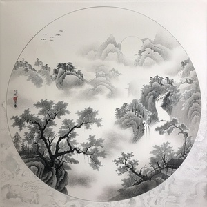 《毛毡画》咒语：On a White background, a Chinese painting , such as clouds, Mountain, trees, auspicious animal patterns, etc., showing a strong Chinese style. Lucky clouds drawn in a cute style #毛毡画 #Ai绘画 #AICG插画 #midjourney学习 #midjourney #ai绘画 #ai作画