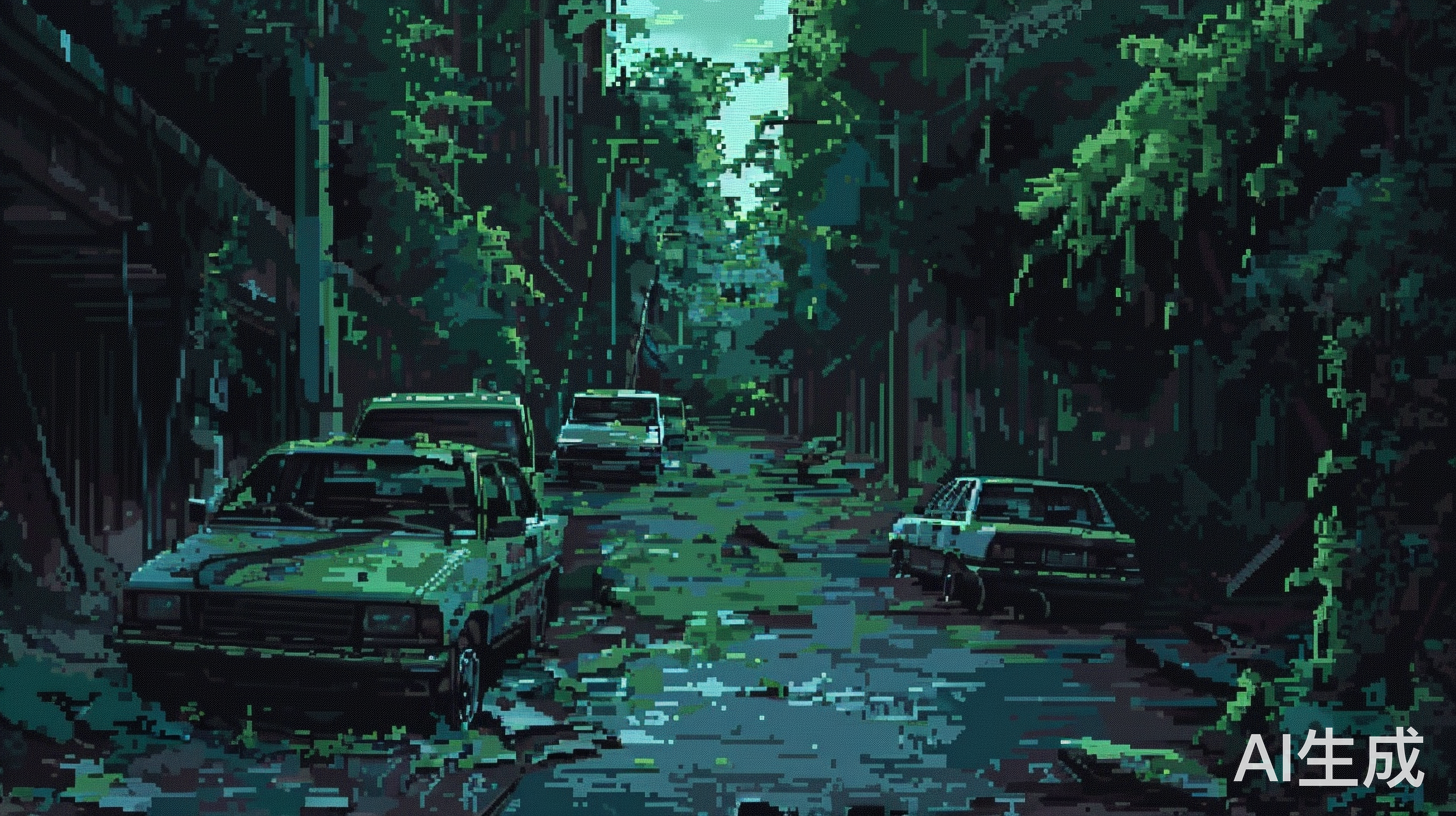 废墟城市的像素画风