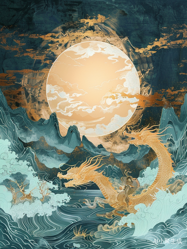 AI国风I敦煌神话风-中国敦煌风格插画