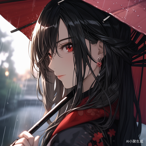 黑发男子打伞