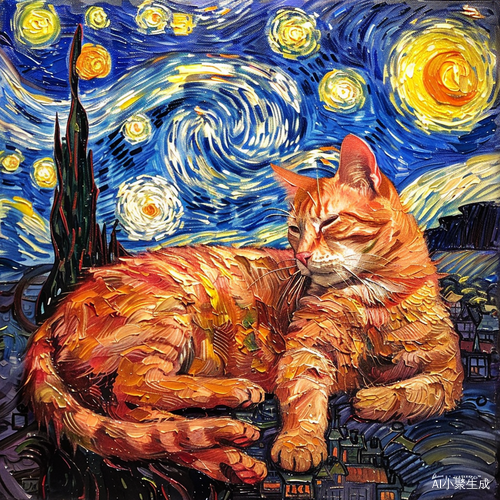 星空中的猫咪