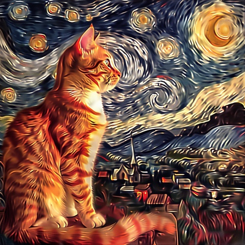 猫咪 星空a cat in a starry night painting, in the style of light red and amber, high detailed ar 3:4 stylize 750 v 6一只猫在星夜画，风格为淡红色和琥珀色，高细节