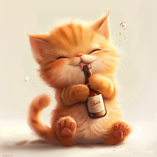 Cute Chubby Fluffy Kitten with Pixar Style