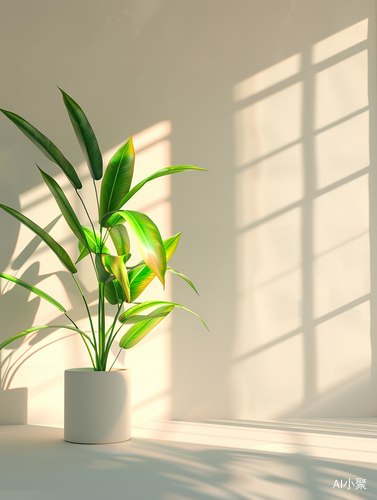 Organic Abstracts: Delicate Minimalism in a Green Plant-Filled White Room