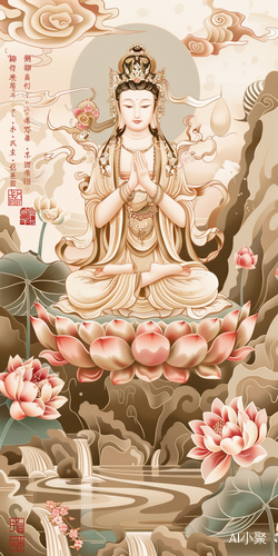 Tranquil Blessings: Avalokitesvara-inspired Mobile Wallpapers