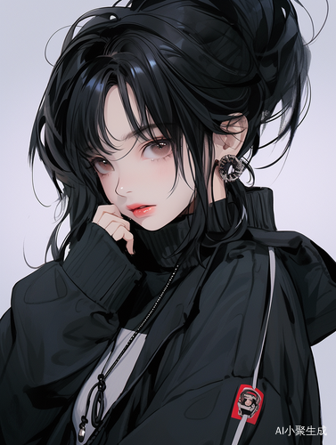 黑直发女生和黑短发女生