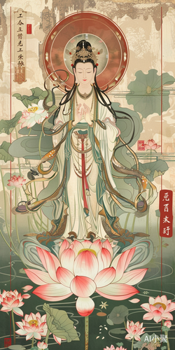 Tranquil Blessings: Avalokitesvara-inspired Mobile Wallpapers