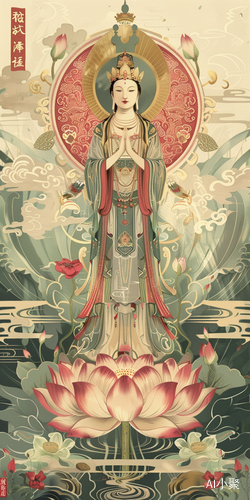 Tranquil Blessings: Avalokitesvara-inspired Mobile Wallpapers