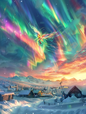 绚烂极光In winter, the colorful auroras and nebulae in the sky take on a flowing shape, resembling angel wings in a rainbow sky. The snow covered houses in the distance are faintly visible, shimmering with golden light in the early morning sunlight. Wide angle, high-definition, ultra-high definition, 8k, CG rendering,HD ar 3:4 v 6.0#浪漫生活的记录者 #我和AI有话说 #驯服AI #人工智能艺术 #AI画图 #艺术欣赏 #艺术作品 #艺术家 #每日艺术分享 #风景 #灵感 #midjourney #midjourney关键词 #midjourney学习 #midjourney咒语 #midjourney练习 #Ai绘画 #极光