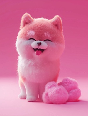 棉花糖小狗pixar animation style, a Shiba in, made of cotton candy material, with a happy expression. The background of the ID photo is pink, with a half side composition. Standing, the whole body is centered, hard light, strong light sense, c4d, 8k. high-definition quality ar 3:4 stylize 750#AI绘画有点东西 #可爱动物 #动物插画 #兔子插画 #可爱插画 #萌宠营业照 #宠物摄影 #玩具收藏 #奇妙的动物 #萌宠 #是宠物更是家人 #midjourney #midjourney关键词 #midjourney学习 #midjourney咒语 #midjourney练习 #Ai绘画 #我和AI有话说