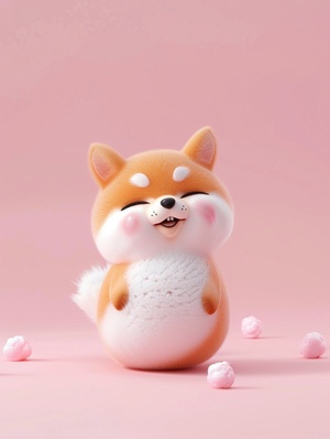 棉花糖小狗pixar animation style, a Shiba in, made of cotton candy material, with a happy expression. The background of the ID photo is pink, with a half side composition. Standing, the whole body is centered, hard light, strong light sense, c4d, 8k. high-definition quality ar 3:4 stylize 750#AI绘画有点东西 #可爱动物 #动物插画 #兔子插画 #可爱插画 #萌宠营业照 #宠物摄影 #玩具收藏 #奇妙的动物 #萌宠 #是宠物更是家人 #midjourney #midjourney关键词 #midjourney学习 #midjourney咒语 #midjourney练习 #Ai绘画 #我和AI有话说