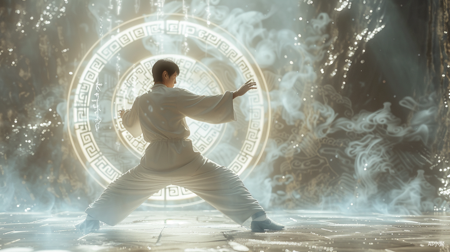 Chinese Tai Chi: A Man in the Shining Trigrams Formation