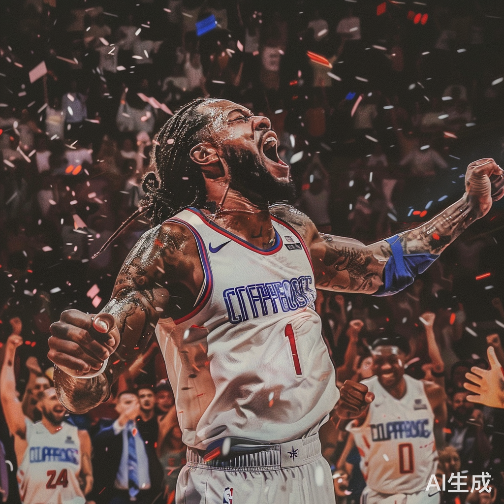 2024年洛杉矶快船队夺冠庆祝照片